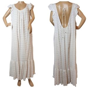 Free People Oversized white maxi dress Pockets medium oversized